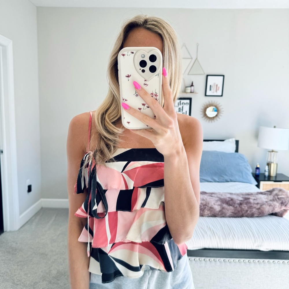 Vintage Theory Silk Ruffle Camisole Tank